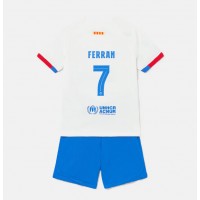 Barcelona Ferran Torres #7 Auswärts Trikotsatz Kinder 2023-24 Kurzarm (+ Kurze Hosen)